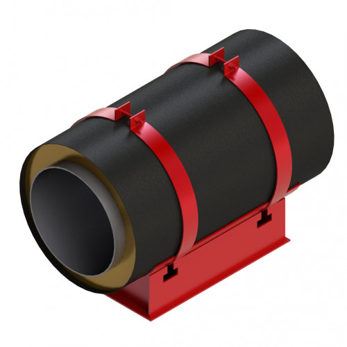 Опора скользящая хомутовая для труб в ППУ изоляции и полиэтиленовой оболочке 219х315х460 мм ГОСТ 30732-2006