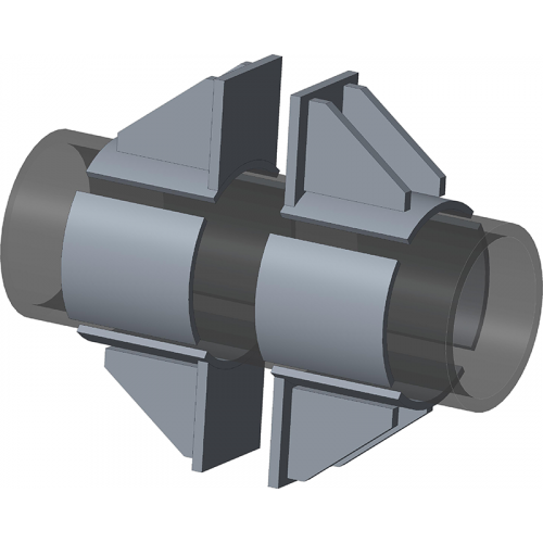 Опора неподвижная двухупорная усиленная с дополнительными подушками для тепловых сетей ТС-663.00.00 377х140х167х596 мм Серия 5.903-13 выпуск 7-95 28,78 кг